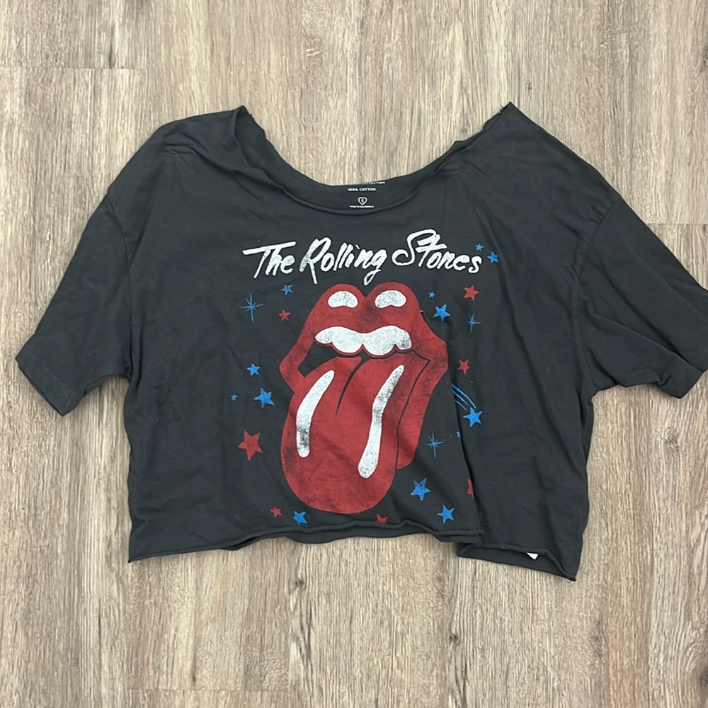 rolling stones but shirt crop top